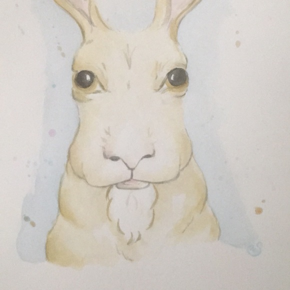 Original Watercolor/ cute bunny on mix media paper - Picture 6 of 6